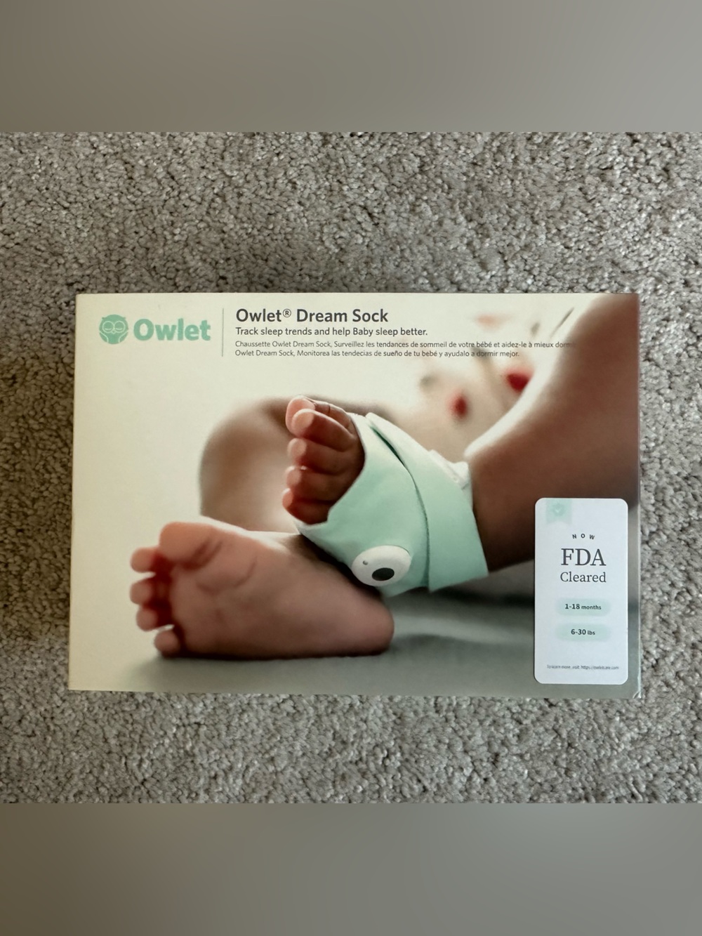 Owlet Dream Sock Sensor / Mint Green